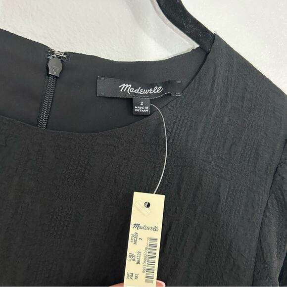 NWT Madewell Puff-Sleeve Ruffle-Hem Black Mini Dress
Size 2 #MC329 - Picture 7 of 13